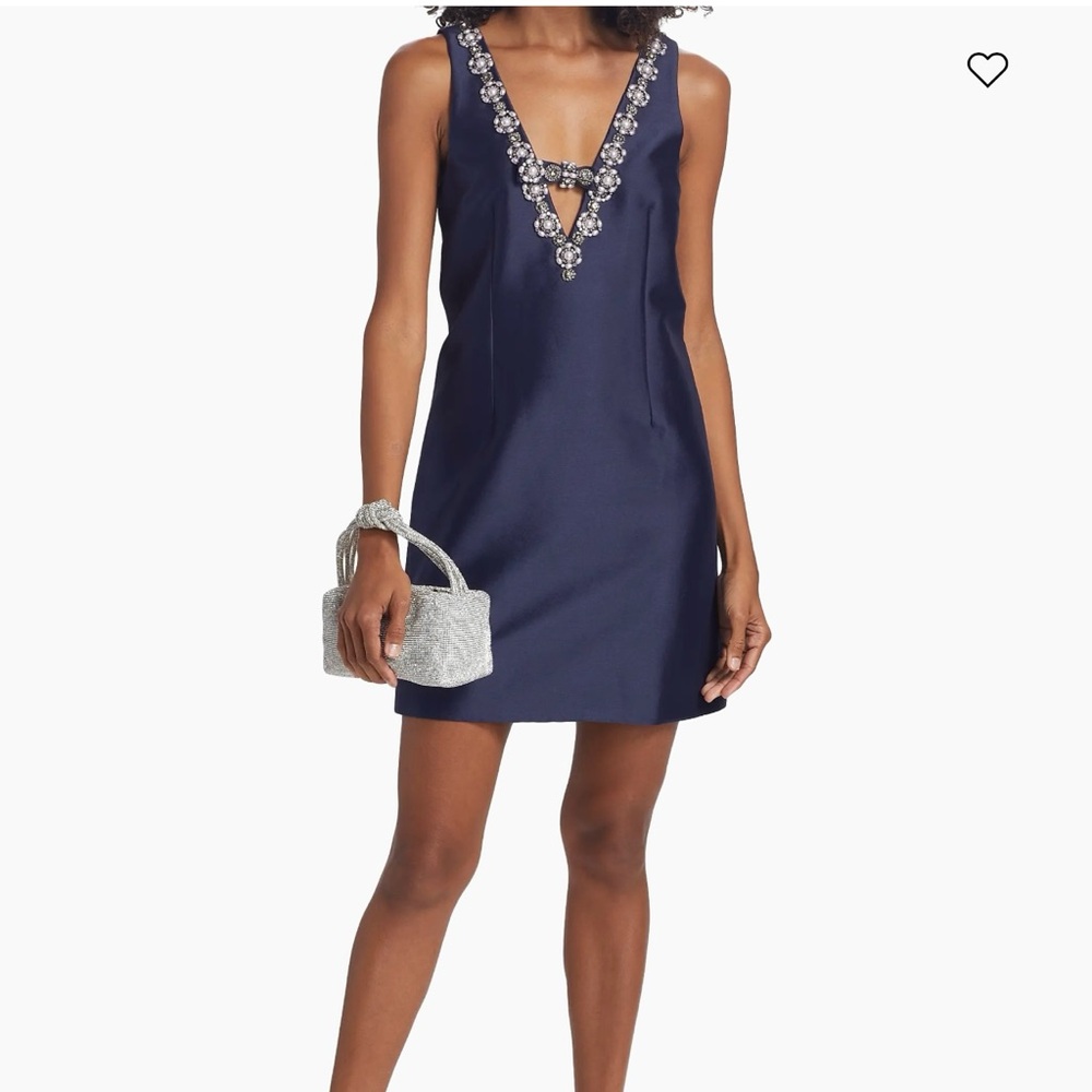 Sachin + Babi Navy Night Sky Mini Dress with Silver Embellishments size 8 NWT
